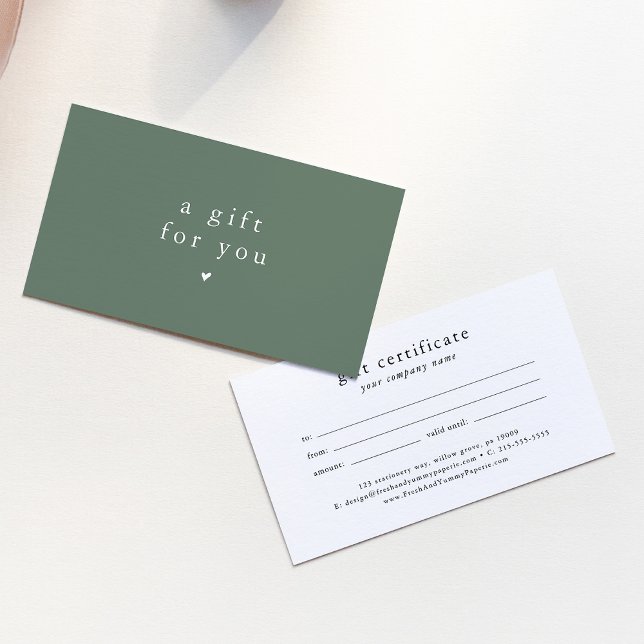 EMELIA Boho Sage Voucher Gift Certificate Modelo (EMELIA Boho Sage Voucher Gift Certificate Template)