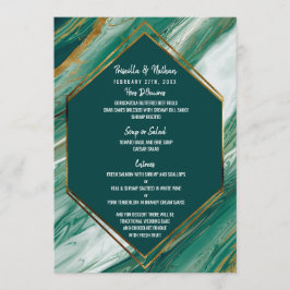 Emerald Dourado Abstrato Agate Marble Menu