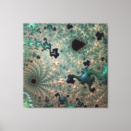 Emerald e Dourado Mandelbrot Canvas