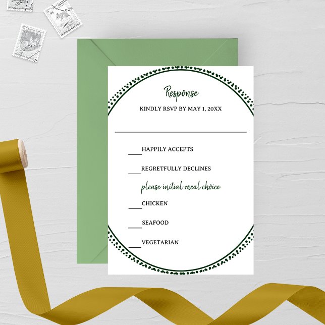 Emerald Elegance Wedding RSVP Card (Criador carregado)