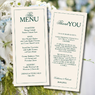 Emerald Formal Antigo Dinheiro Menu de Casamento O