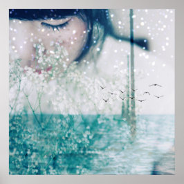 Emerald Girl Green - Poster Verde de 24" x 24"