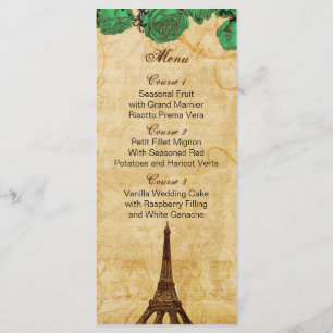 emerald gree eiffel torre de Paris cartões de card