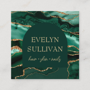 Emerald green agate e arca cartão de visita