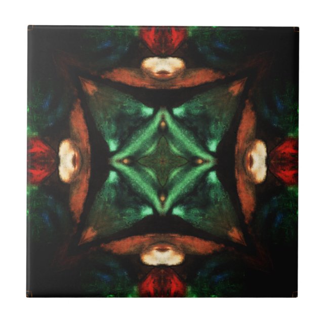 Emerald green amber gorgeous geometric art (Frente)