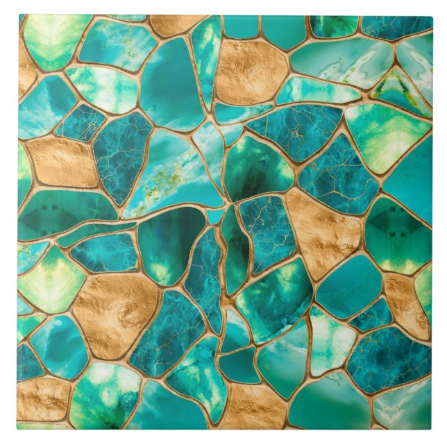 Emerald Green and Gold cells abstract (Frente)