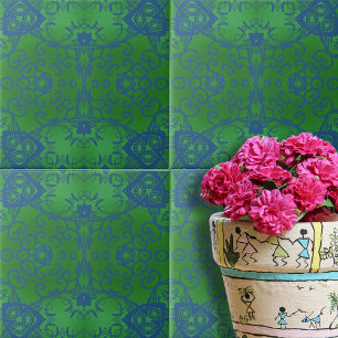 Emerald Green e Blue Na moda Bohemian Patterian