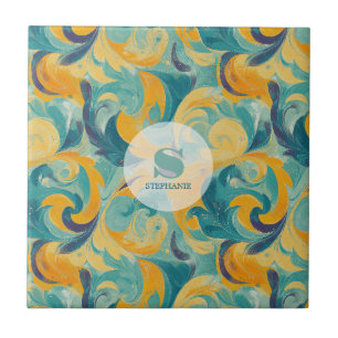 Emerald Green e Dourada Abstrato inspirada em Pais