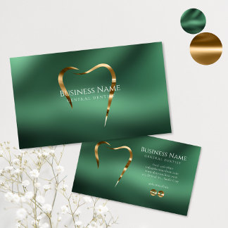 Emerald Green e Dourada Cartão de visita de Dentis