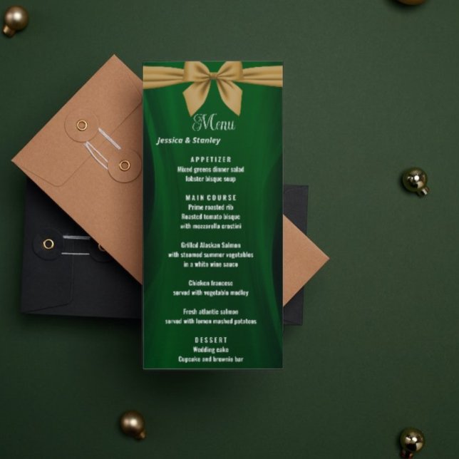 Emerald Green e menu de casamento dourado (Criador carregado)