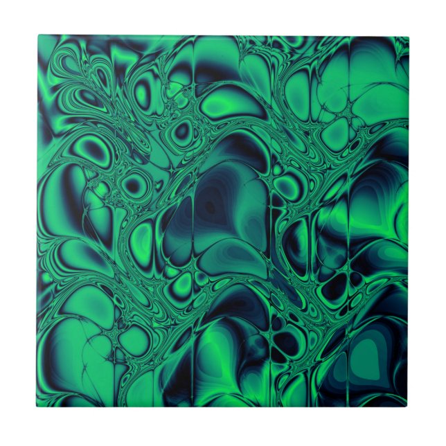 Emerald Green e Palatinado Blue Abstrato Marble (Frente)