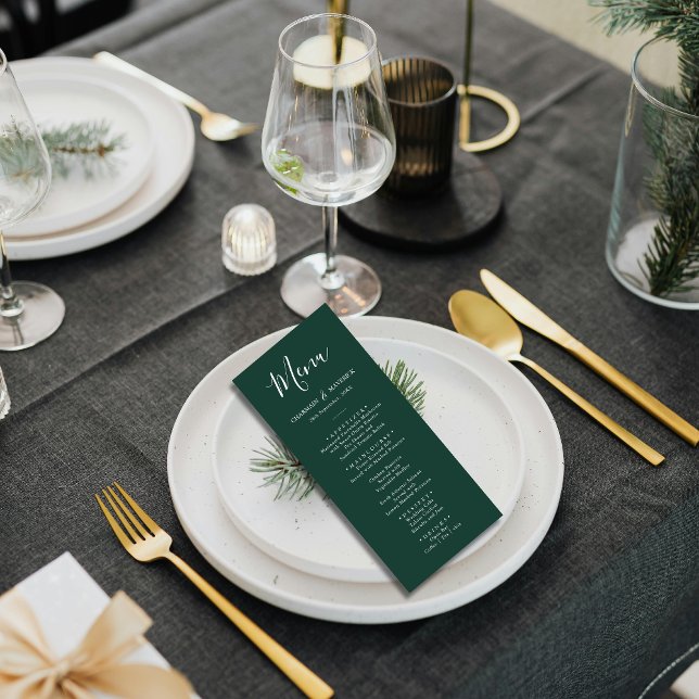 Emerald Green e White Wedding Menu (Criador carregado)