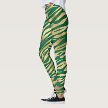 Emerald Green e Zebra Dourada/Tiger Strike Legging