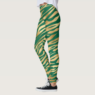 Emerald Green e Zebra Dourada/Tiger Strike Legging