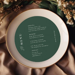Emerald Green Elegant Mesa Circle Menu