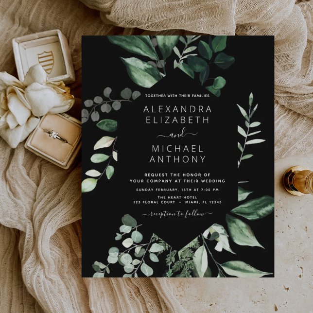 Emerald Green Eucalyptus Greenery Casamento (Criador carregado)