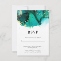 Emerald Green Jewel Tone Wedding RSVP