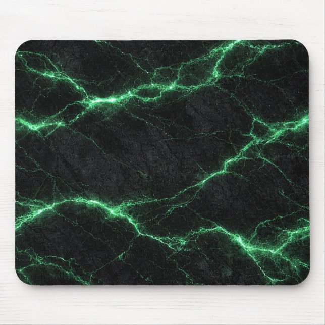 Emerald Green Lightning Marble Mouse Pad (Frente)