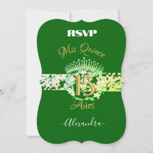 Emerald Green Vintage Boho Quinceañera Espanhol