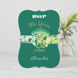 Emerald Green Vintage Boho Quinceañera Espanhol