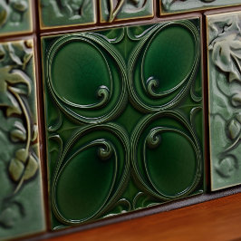Emerald Green Wall Decor Art Nouveau Ceram