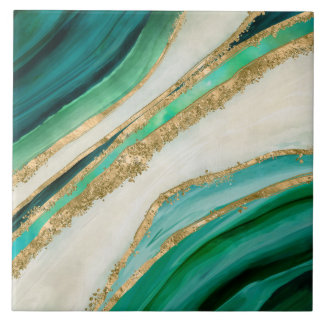 Emerald green watercolor and gold