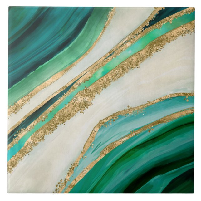 Emerald green watercolor and gold (Frente)