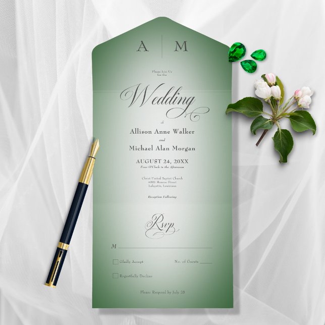 Emerald Green & White Blur Moderno Sem Janto (Criador carregado)