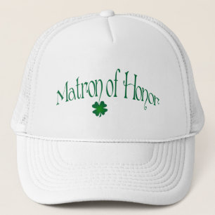 Emerald Green, White Shamrock Matron de Honra Boné