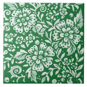 Emerald Green Woodland Chinoiserie Floral
