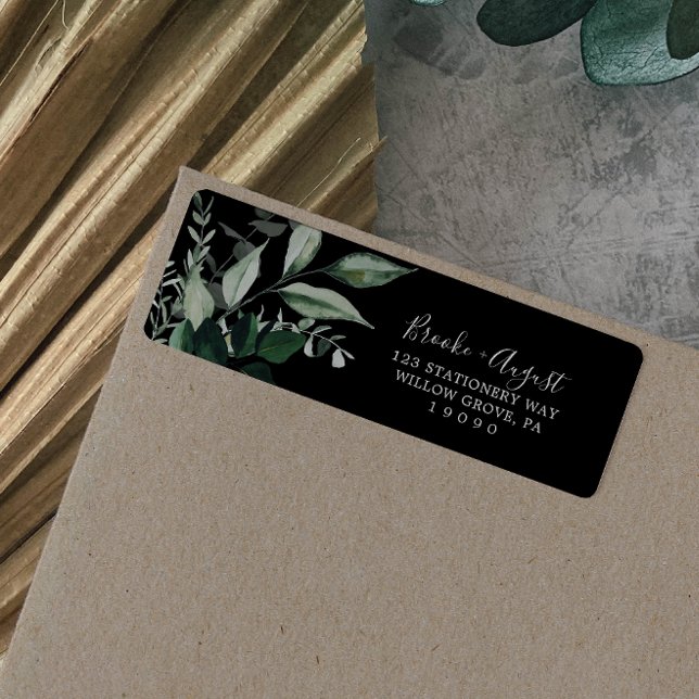 Emerald Greenery | Etiqueta de Endereço de Devoluç (Criador carregado)