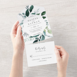 Emerald Greenery Frame Deixa-Se Casado Em Um Único