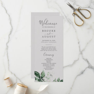 Emerald Greenery Programa de Casamento de Cinzas