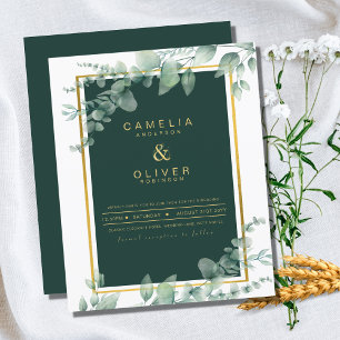 Emerald Greenery Wedding Botanical Nature Convide