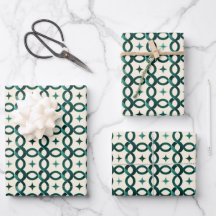 Emerald Interlocking Circles Gift Wrap A Refined