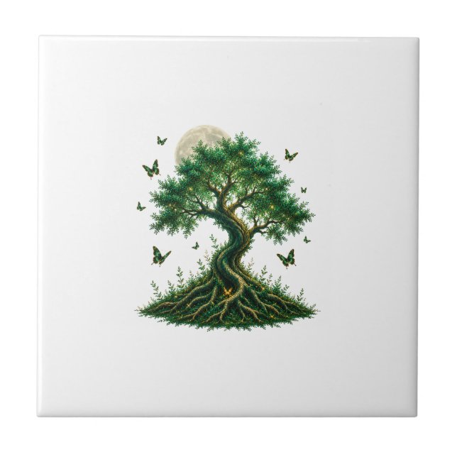 emerald magic tree latte mug (Frente)