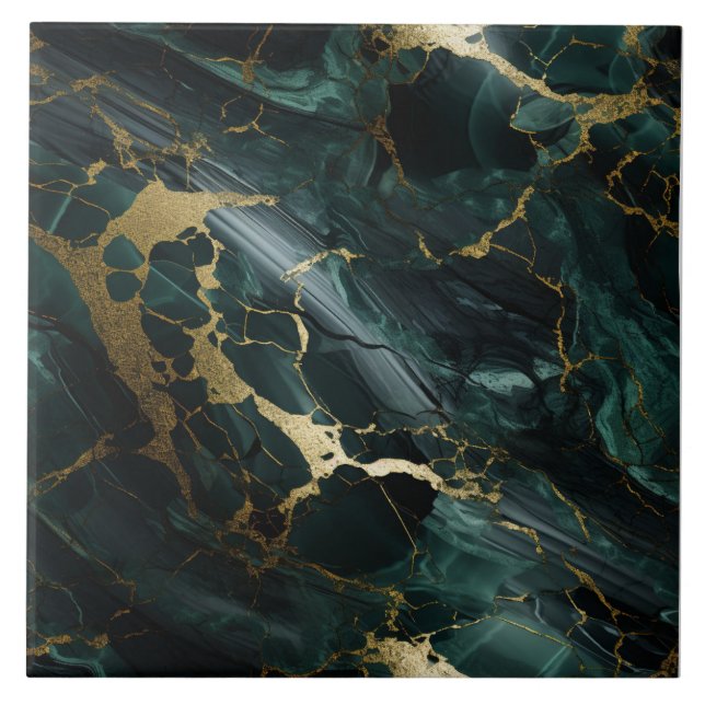 Emerald Marble, Amarino Escuro, Detalhe Dourado (Frente)