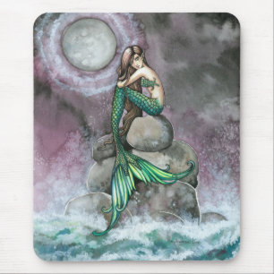 Emerald Mermaid Fantasy Art Mousepad