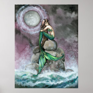 Emerald Mermaid Poster Impressão por Molly Harriso