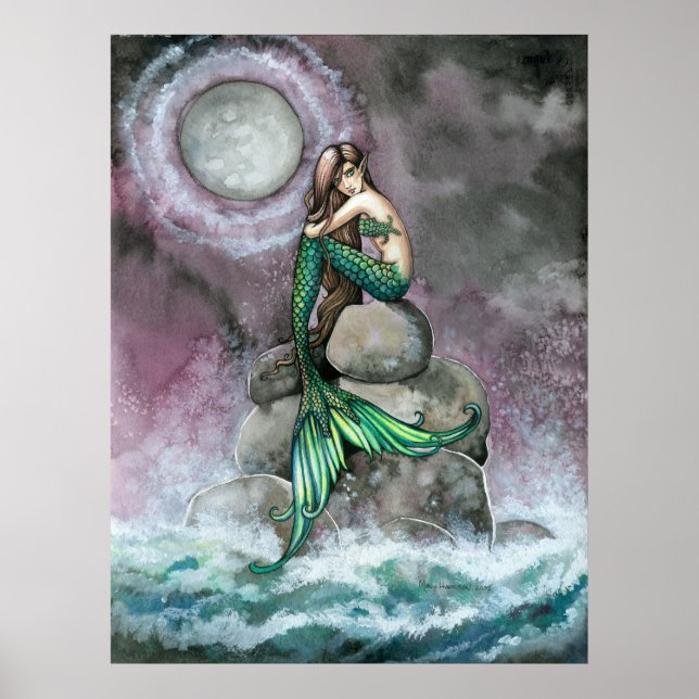 Emerald Mermaid Poster Impressão por Molly Harriso (Frente)