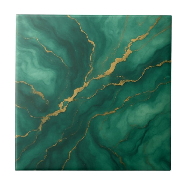 Emerald Mist and Gold Vein Marble Effect (Frente)