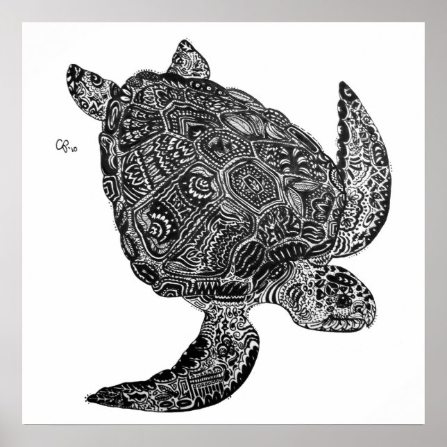 Emergen-Sea Turtle - Impressão de Arte Personaliza (Frente)