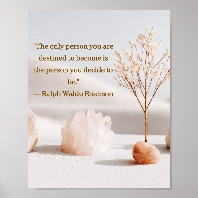 Emerson Mindset Quote Poster with Crystals  (Frente)