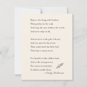 Emily Dickinson Poem espera é coisa com penas