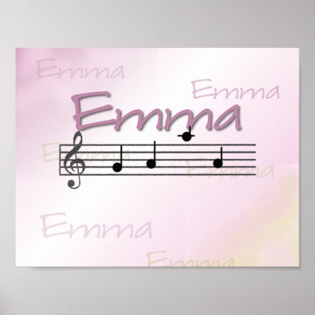 Emma Musical Name Nursery Room Poster (Frente)