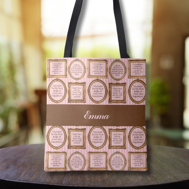 Emma por Jane Austen cita Tote Bag Personalizada (Criador carregado)