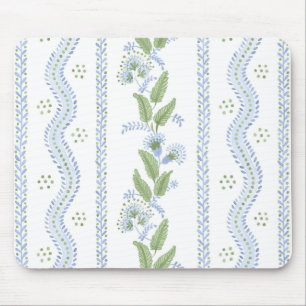 Emma Stripe Cornflower Blue e Green Mouse Pad