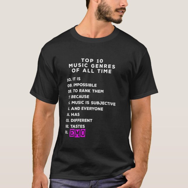 Emo dizendo Emocore Música Top 10 Ranking Emo (Frente)