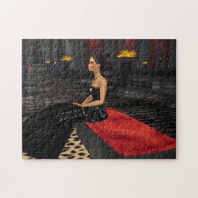 Emo Gótico Girl Quebra-cabeça (Horizontal)