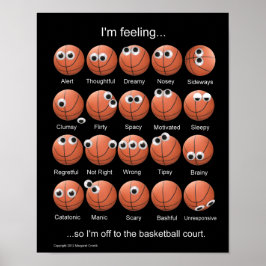 Emoções de basquete, Rostos, Poster engraçado